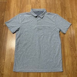 Vuori Ace Polo Shirt Mens Size Large Gray Golf Tennis Pullover Stretch